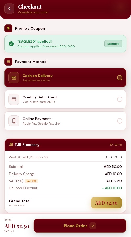 Eagles Laundry App screenshot 12