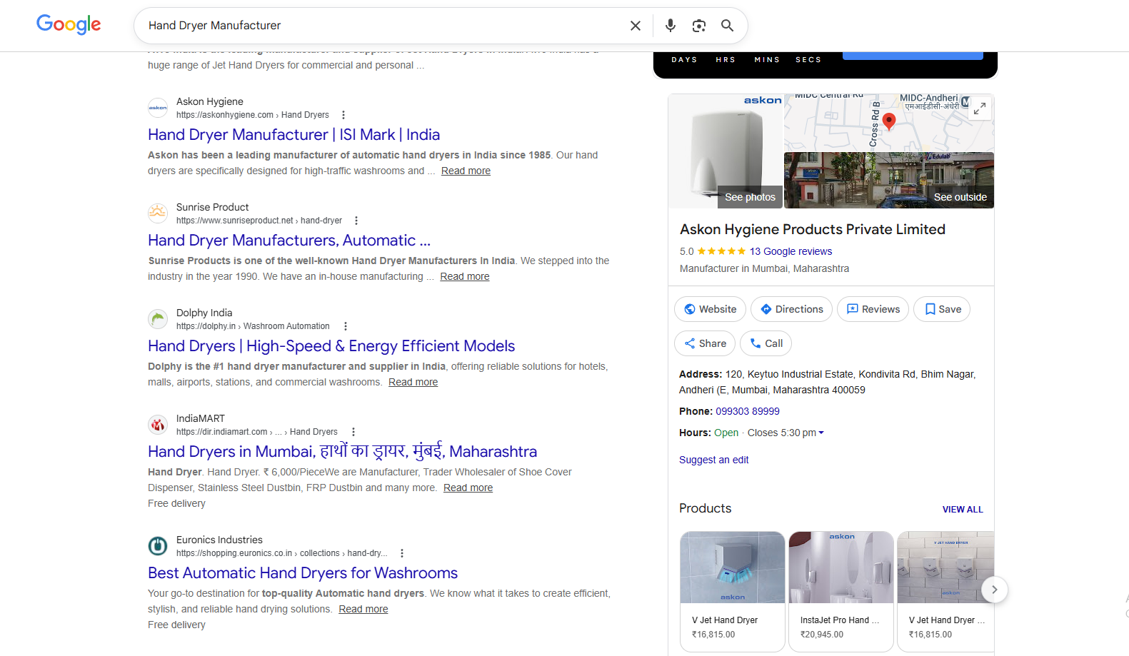 Askon Hygiene SEO Optimization screenshot 9