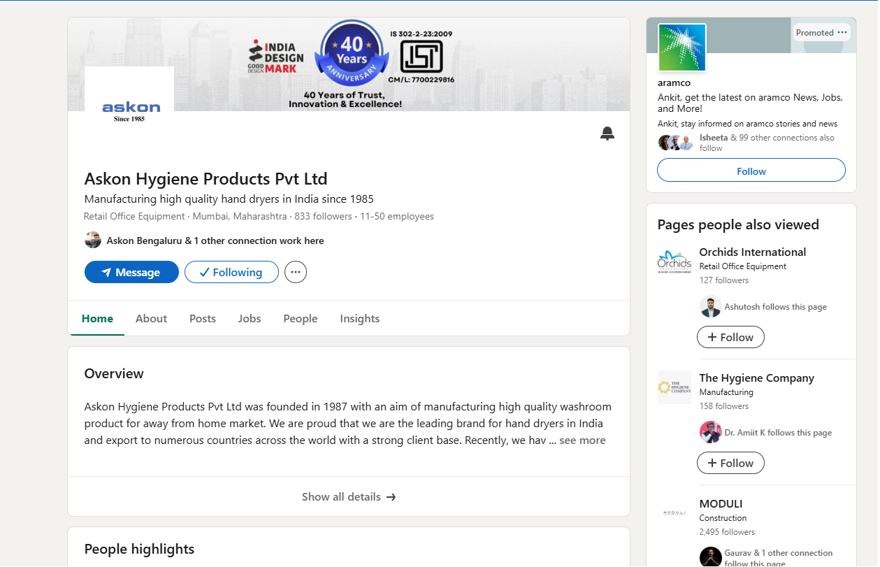 Askon Hygiene Social Media Marketing